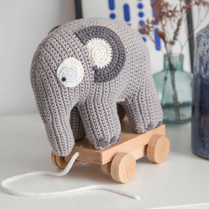 Sebra - Häkel-Nachziehtier, Elephant / grau