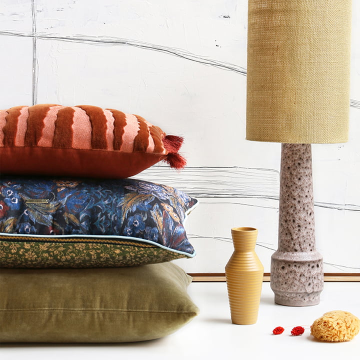 Die DORIS Vintage Kissen von HKliving mit blumigen und geometrischen Mustern