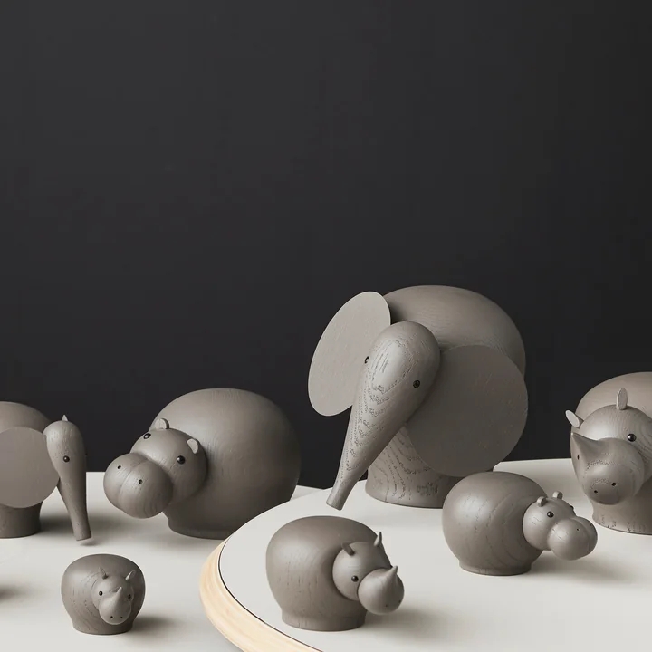 Rina Nashorn, Nunu Elefant und Hibo Nilpferd von Woud