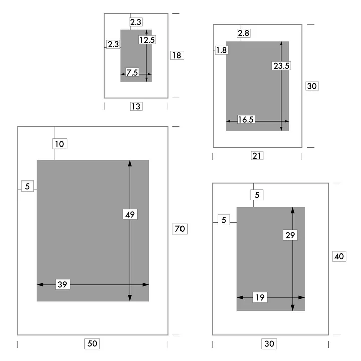 Collection - Bilderrahmen Passepartout Maße