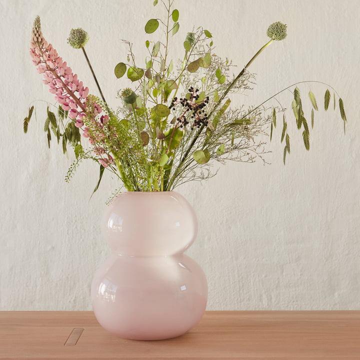 Lasi Vase Large, H 30 cm von OYOY in rose