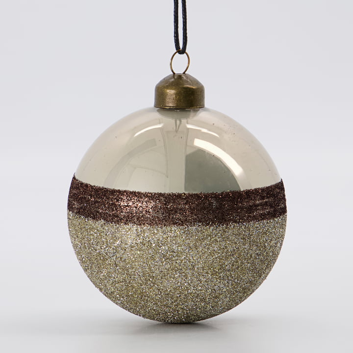 Stripe Christbaumkugel von House Doctor in der Farbe sand