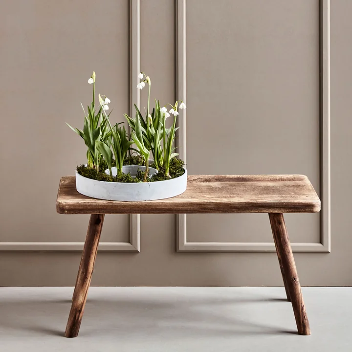 The Ring Kerzenhalter für Blockkerzen von House Doctor in der Farbe betongrau