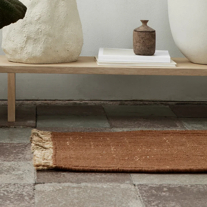 Block Fußmatte von Ferm Living in der Farbe ziegelrot