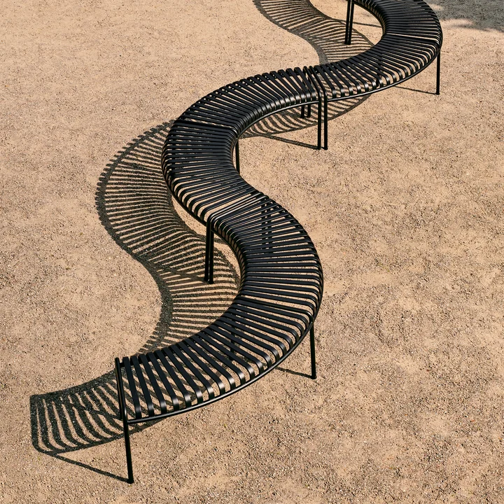 Palissade Park Bench von HAY in der Farbe anthrazit