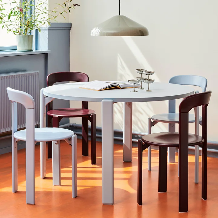 Rey Esstisch, Ø 128,5 cm, slate blue / Laminat hellgrau von HAY