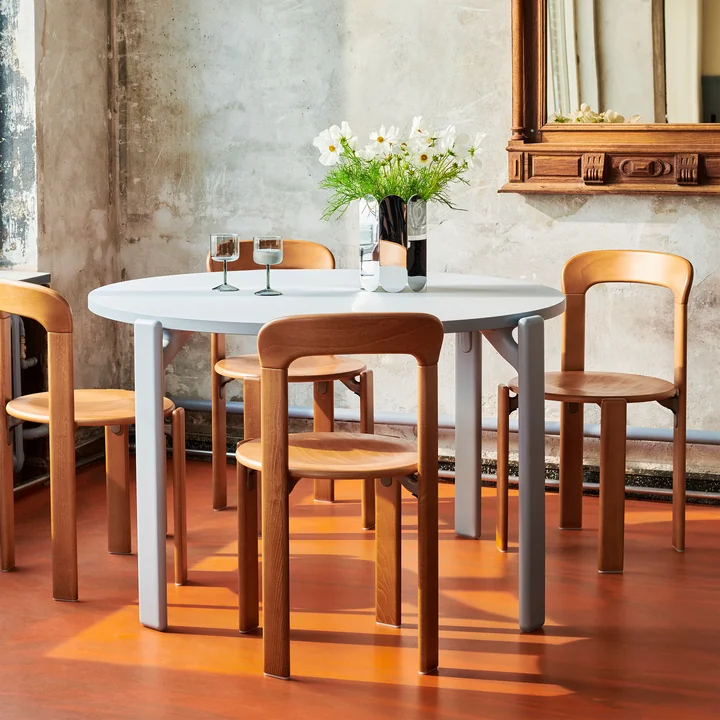 Rey Esstisch, Ø 128,5 cm, slate blue / Laminat hellgrau von HAY