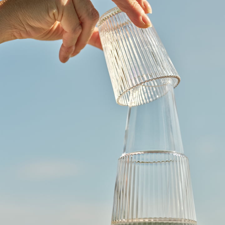 Pilastro Karaffe mit Glas 1 l in klar von Stelton