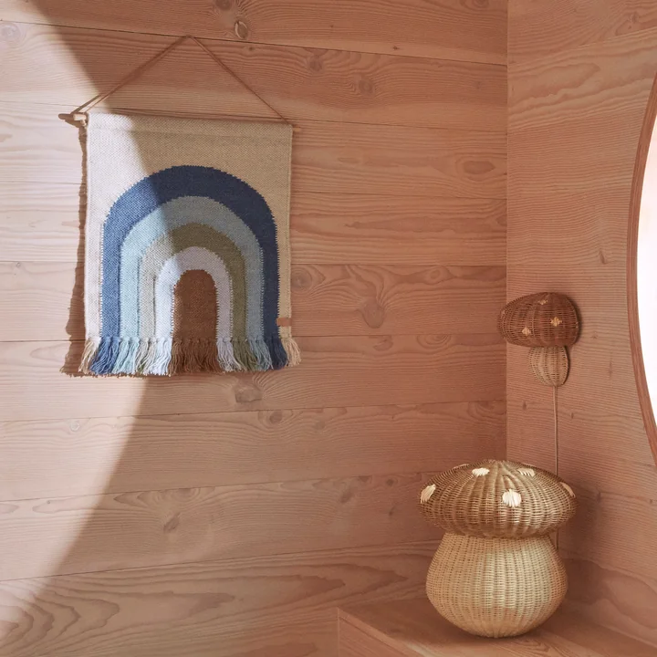 Wandteppich Follow the Rainbow klein von OYOY in pale blue