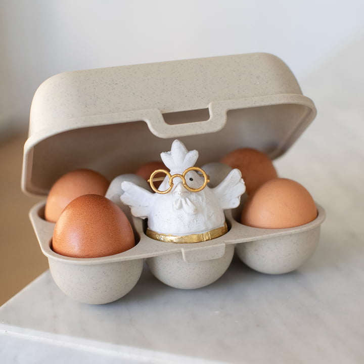 Eggs to go Mehrweg Eierbehälter mini, nature desert sand von Koziol