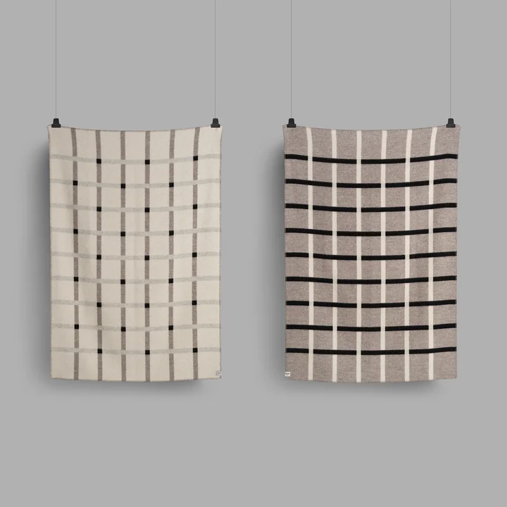 Knut Wolldecke, 135 x 200 cm, grau von Røros Tweed