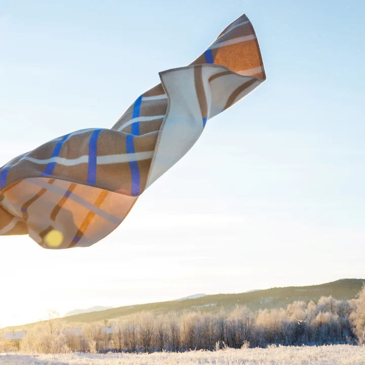 Knut Wolldecke, 135 x 200 cm, taupe von Røros Tweed