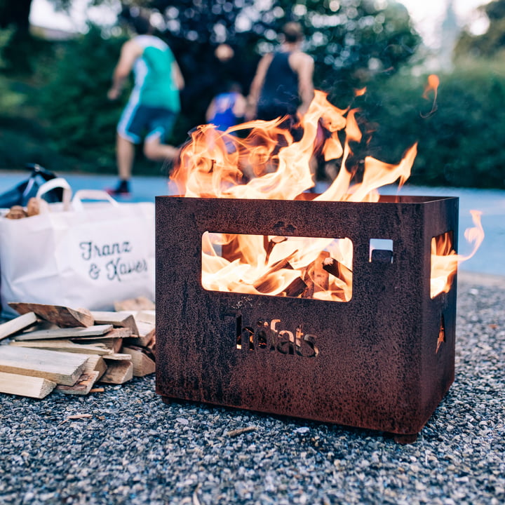 Beer Box Feuerkorb von höfats in der Farbe rostig