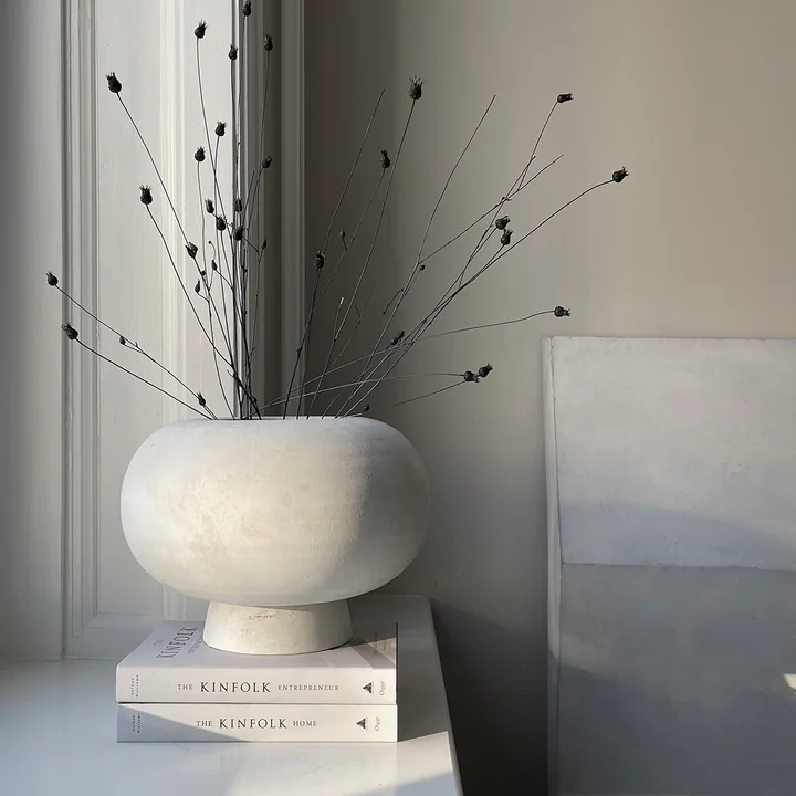Kabin Vase, Fat, Ø 35 cm, weiß von 101 Copenhagen