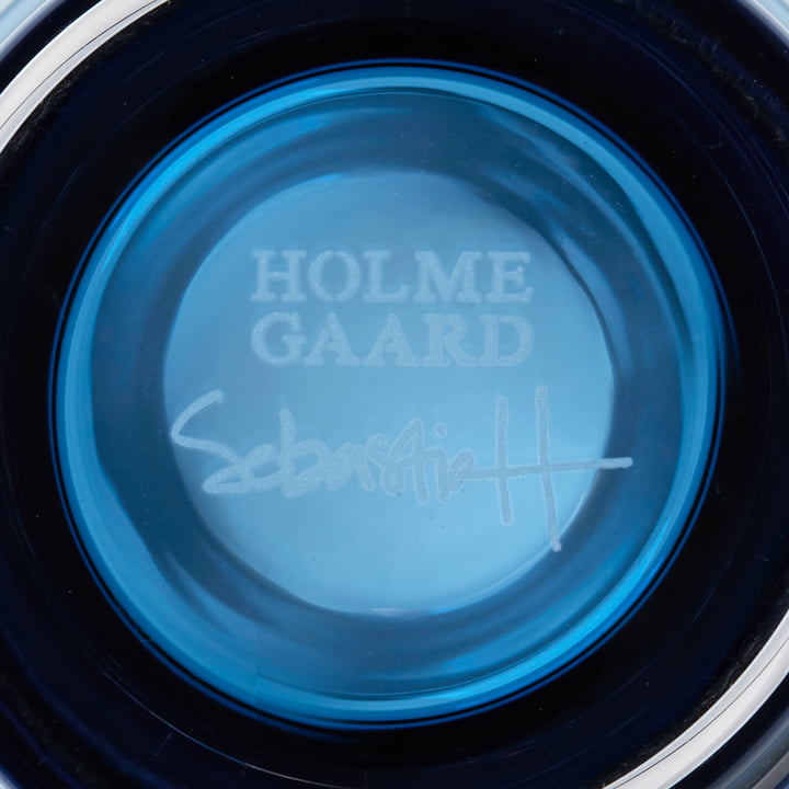 Arc Vase von Holmegaard in der Farbe dunkelblau