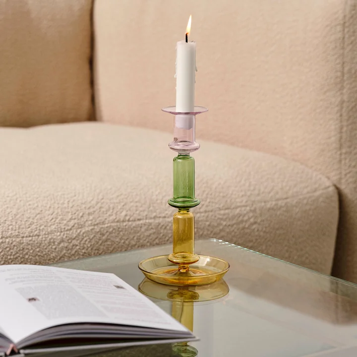 Flare Kerzenständer, H 21 cm, rainbow von HAY