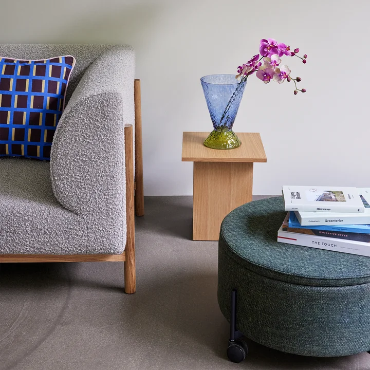 Abyss Vase, hellblau / oliv von Hübsch Interior