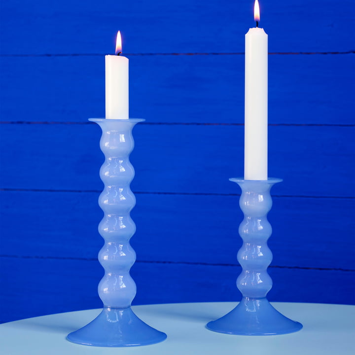 Wavy Kerzenhalter, jade hellblau von HAY