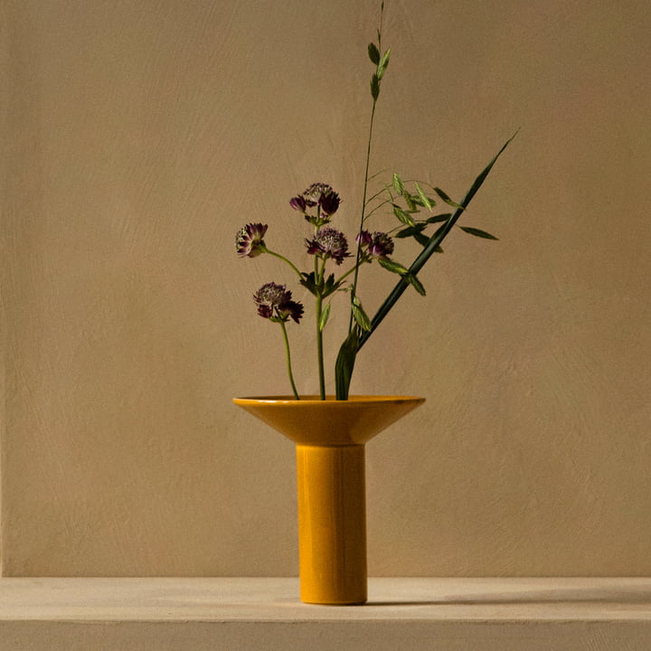 Hana Vase, ocker, H 14.5 cm von Audo