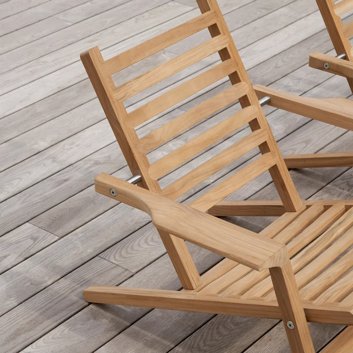 AH603 Liegestuhl, Teak unbehandelt von Carl Hansen