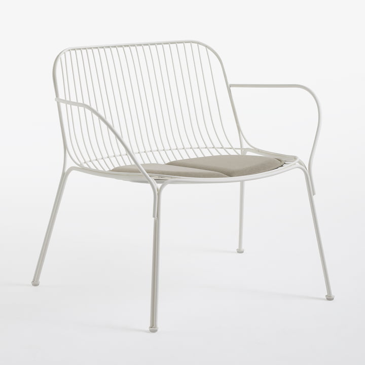 Hiray Lounge Chair, weiß mit Sitzkissen, ecru von Kartell