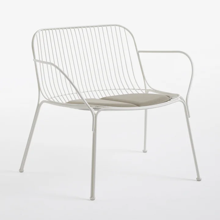 Hiray Lounge Chair, weiß mit Sitzkissen, ecru von Kartell