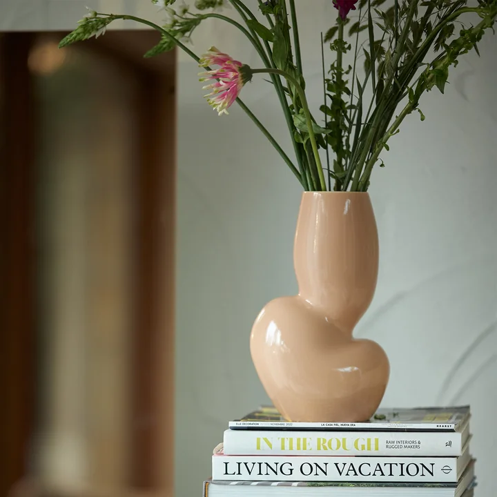 Keramik Vase Organic, M, cream von HKliving
