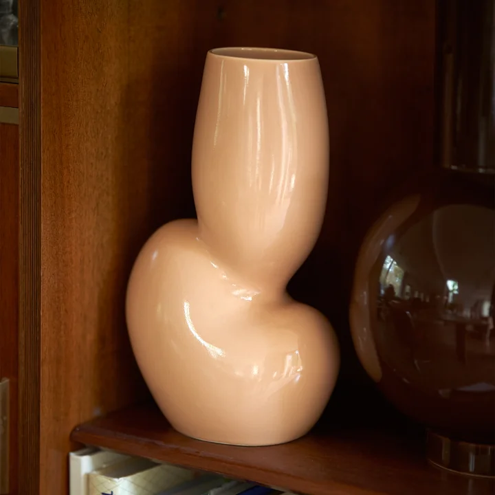 Keramik Vase Organic, M, cream von HKliving