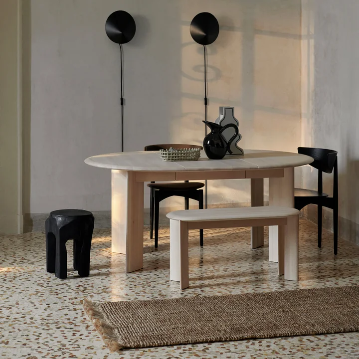 Ferm Living - Bevel Bank, Buche weiß geölt