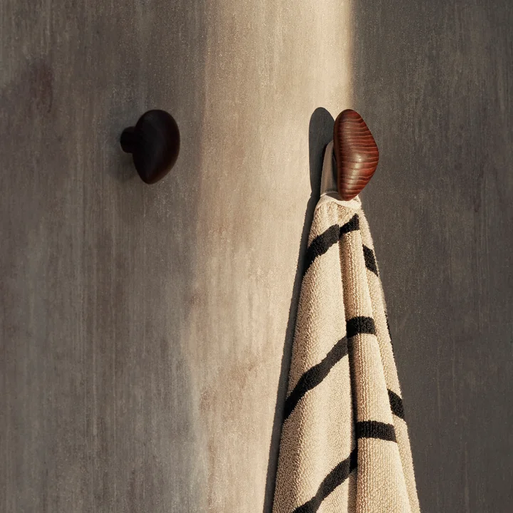 Ferm Living - Cairn Wandhaken, dunkelbraun (2er Set)