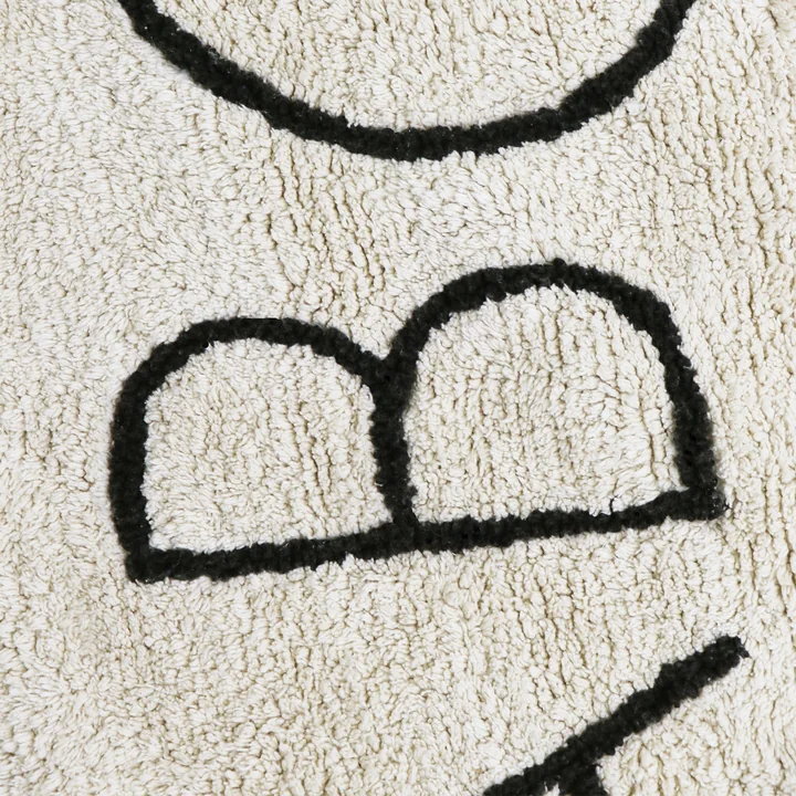 ABC Teppich, Ø 150 cm, natur / schwarz von Lorena Canals