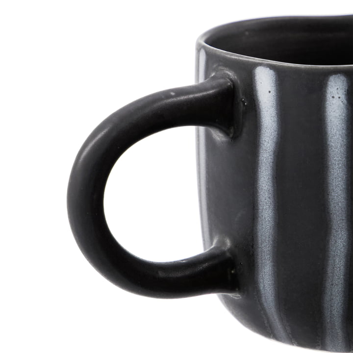 House Doctor - Line Tasse, Ø 8,7 cm, schwarz / braun