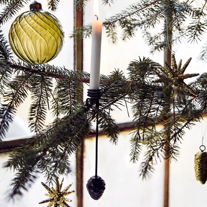 Mini Cone Kerzenständer von House Doctor in der Farbe antikes braun