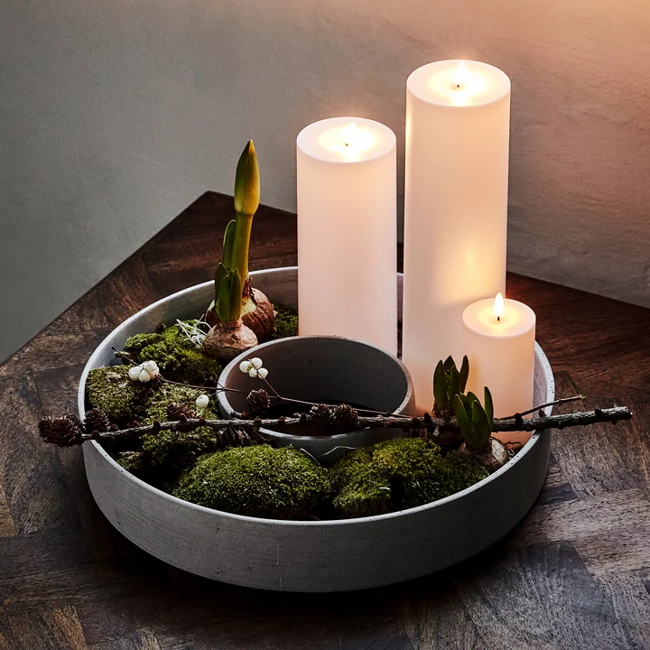 The Ring Kerzenständer von House Doctor in der Farbe grau
