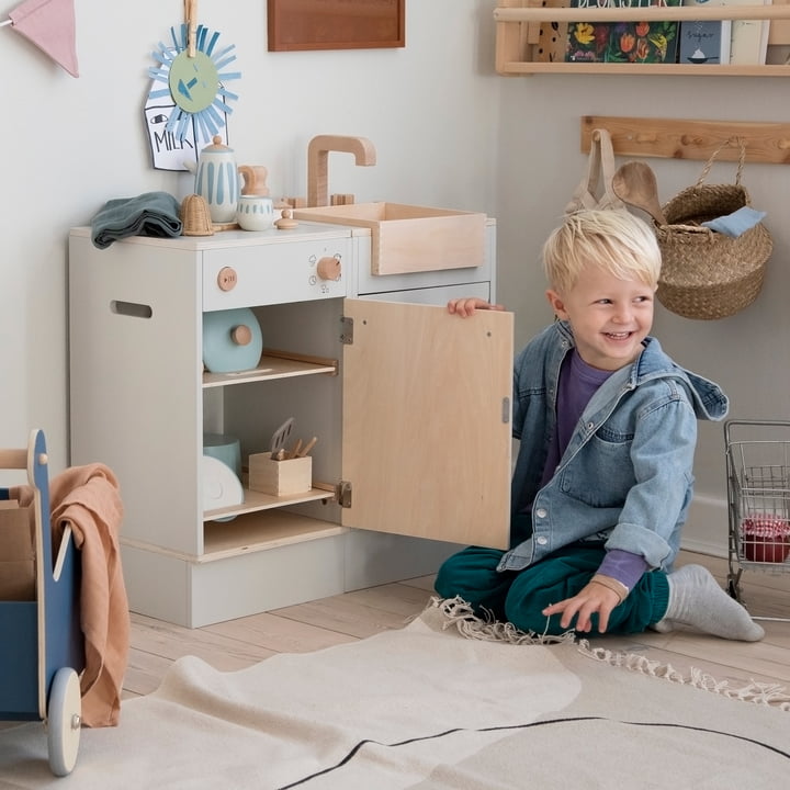 KIDchen Kinderküche aus Holz, beige von Sebra