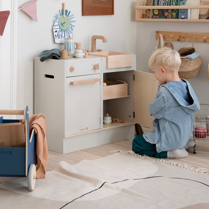 KIDchen Kinderküche aus Holz, beige von Sebra