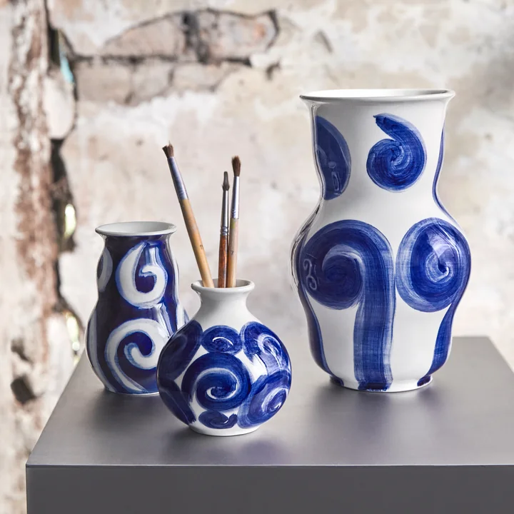 Tulle Vase von Kähler Design in der Farbe blau