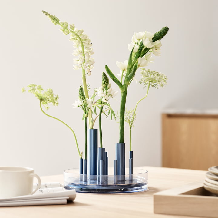 Ikeru Vase Low von Fritz Hansen in der Farbe dusk blue