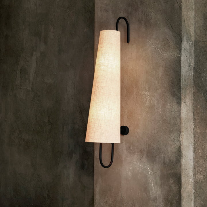 Ancora Wandleuchte 100, schwarz / Natur von Ferm Living