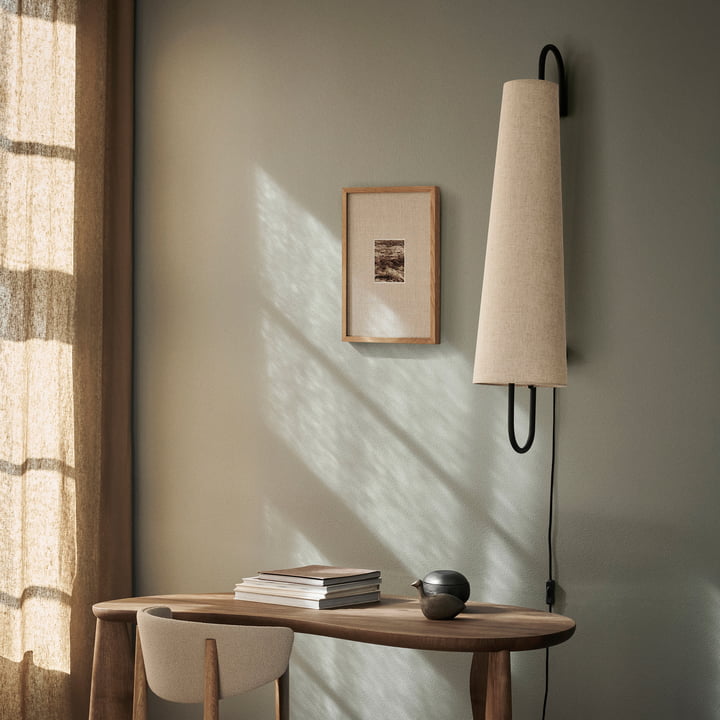 Ancora Wandleuchte 100, schwarz / Natur von Ferm Living