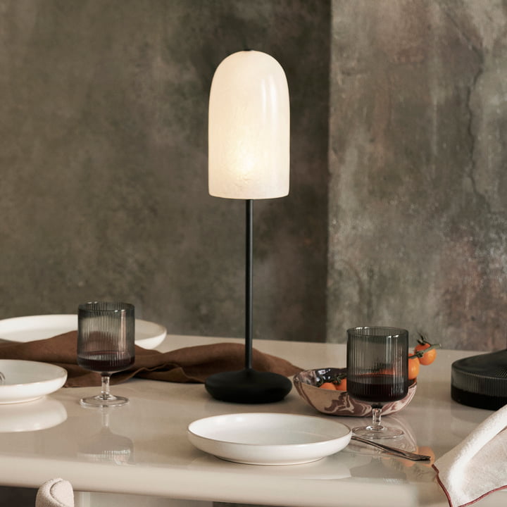 ferm Living - Gry LED Akku Tischleuchte, schwarz / translucent