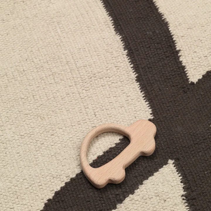 Ferm Living - Lane Teppich, 70 x 105 cm, off-white / chocolate