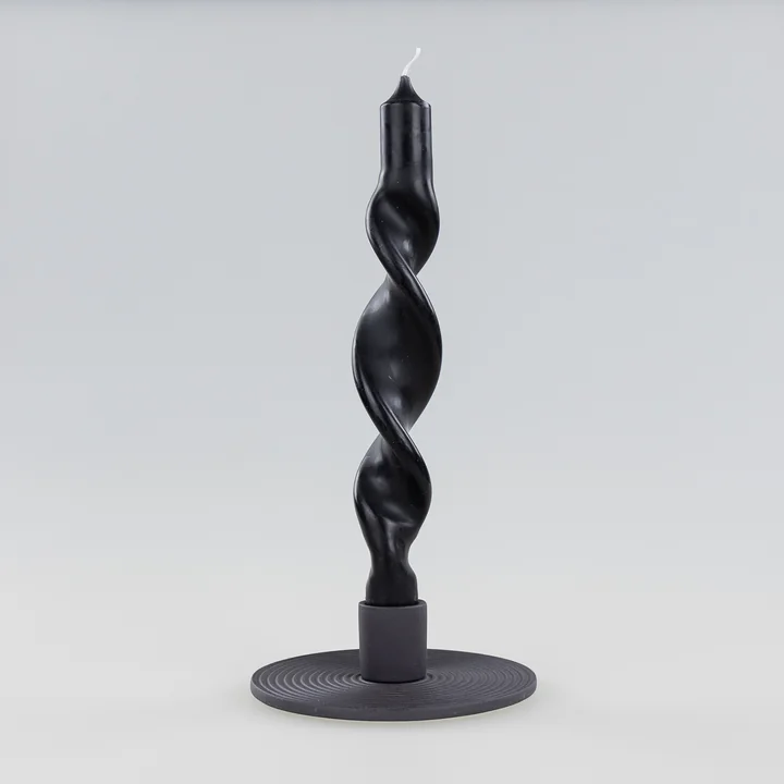 Nuuck - Keramik Kerzenhalter Ø 12 x H 3,5 cm, charcoal black