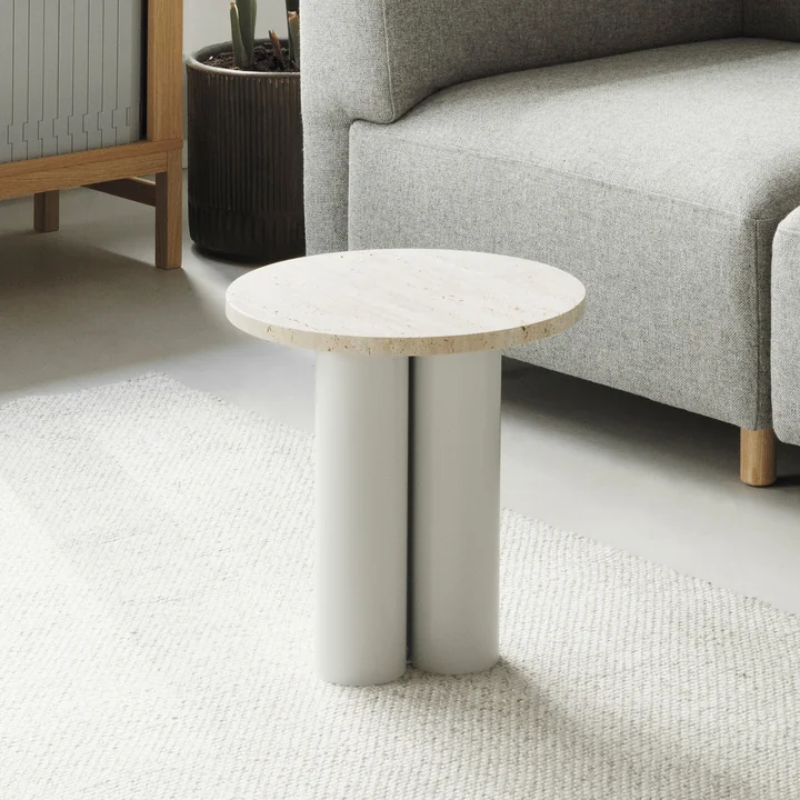 Dit Beistelltisch Ø 40 cm, travertine silver / sand von Normann Copenhagen