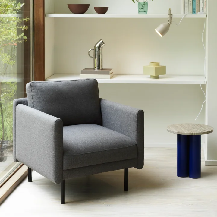 Rar Sessel, schwarz / Re-Born dark grey von Normann Copenhagen