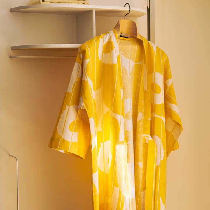 Vesi Unikko Bademantel, S / M, spring yellow / ecru von Marimekko