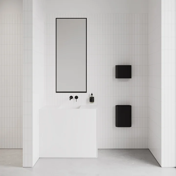 Papiereimer und Papierspender für die Wand, weiß von Nichba Design