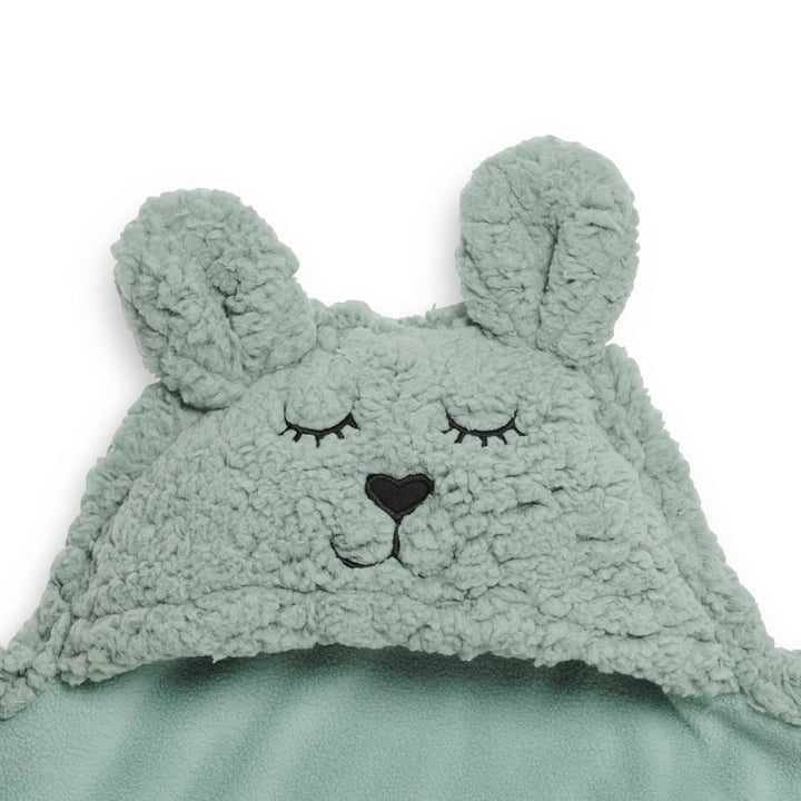 Einschlagdecke Bunny, 100 x 105 cm, ash green von Jollein