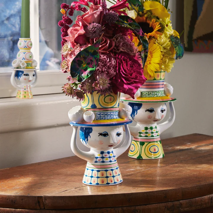 Lady mit Hut Vase von Bjørn Wiinblad