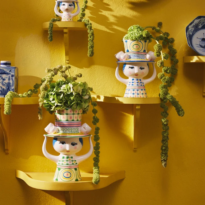 Lady mit Hut Vase von Bjørn Wiinblad